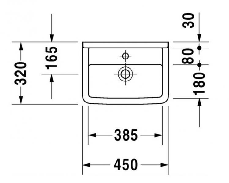 Duravit Starck 3 45 håndvask t/væg