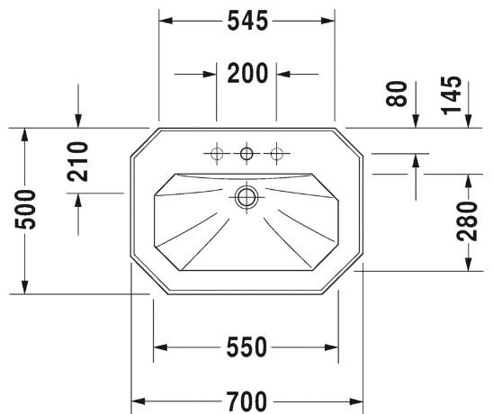 Duravit 1930 70 håndvask t/væg Duravit 1930 70 håndvask t/væg