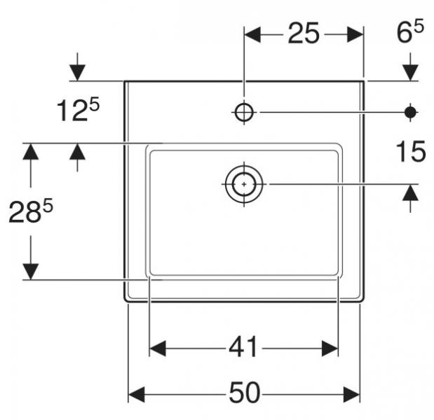 Ifö Twins 50 håndvask t/væg - 1 hanehul