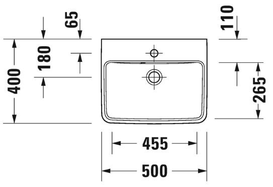 Duravit No.1 50 håndvask t/væg eller møbel Duravit No.1 50 håndvask t/væg eller møbel