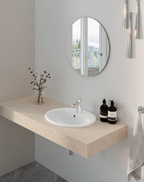 Gustavsberg 53 håndvask t/nedfældning - Med overløb - Med 1 hanehul Gustavsberg 53 håndvask t/nedfældning - Med overløb - Med 1 hanehul