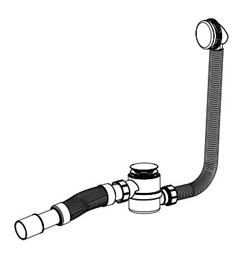 Strømberg af- og overløbssæt m/vandlås - Krom Strømberg af- og overløbssæt m/vandlås - Krom