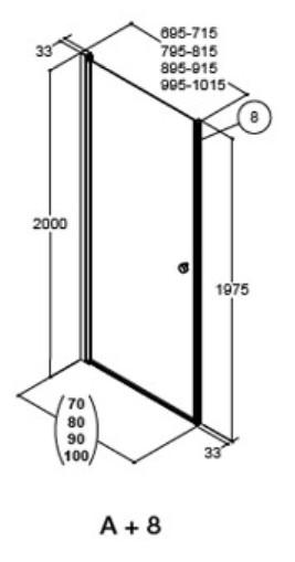 Dansani Match A71 brusedør - Klar glas/matkrom Dansani Match A71 brusedør - Klar glas/matkrom