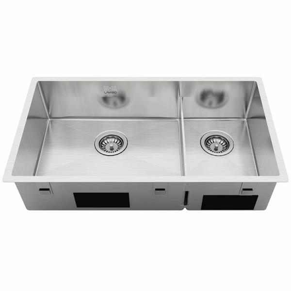 Lavabo Kubus 780 Soft Slim køkkenvask med skylleskål - Rustfrit stål Lavabo Kubus 780 Soft Slim køkkenvask med skylleskål - Rustfrit stål