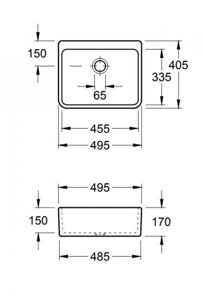 V&B 6321 Omnia Pro rengøringsvask - Hvid alpin
