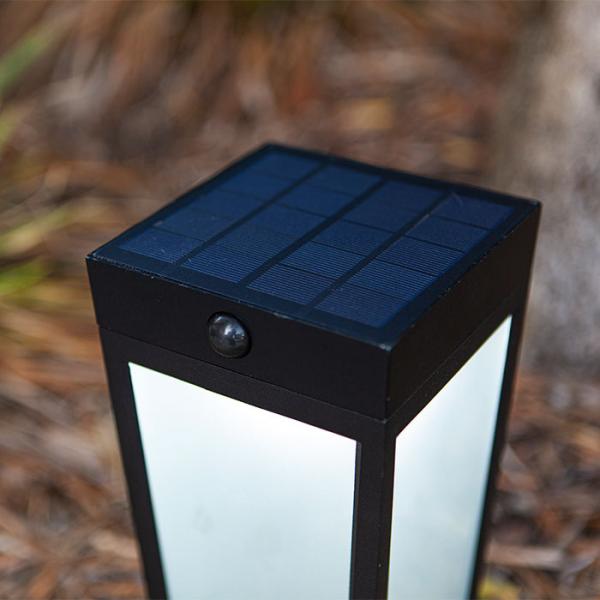 Lutec Dias Solar udendørslampe m/frostet glas, sensor og jordspyd - Sort
