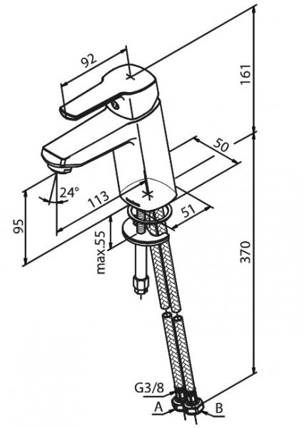 Damixa Pine M håndvaskarmatur - Mat sort Damixa Pine M håndvaskarmatur - Mat sort