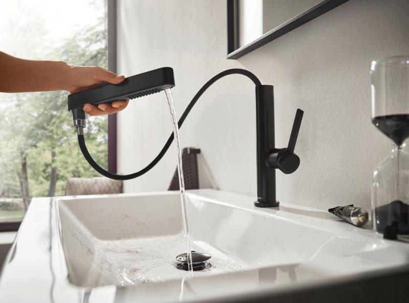 Hansgrohe Finoris 230 håndvaskarmatur m/udtræksbruser - Mat sort Hansgrohe Finoris 230 håndvaskarmatur m/udtræksbruser - Mat sort