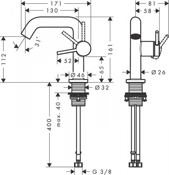 Hansgrohe Tecturis S 110 Fine håndvaskarmatur m/CoolStart - Mat sort Hansgrohe Tecturis S 110 Fine håndvaskarmatur m/CoolStart - Mat sort