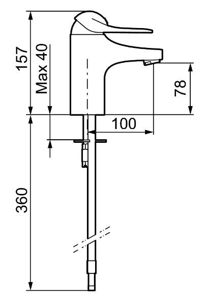 FM Mattsson 9000E II håndvaskarmatur u/bundventil