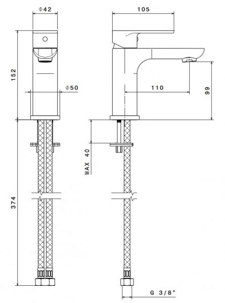 Cassøe Newform Extro håndvaskarmatur u/bundventil - Krom Cassøe Newform Extro håndvaskarmatur u/bundventil - Krom