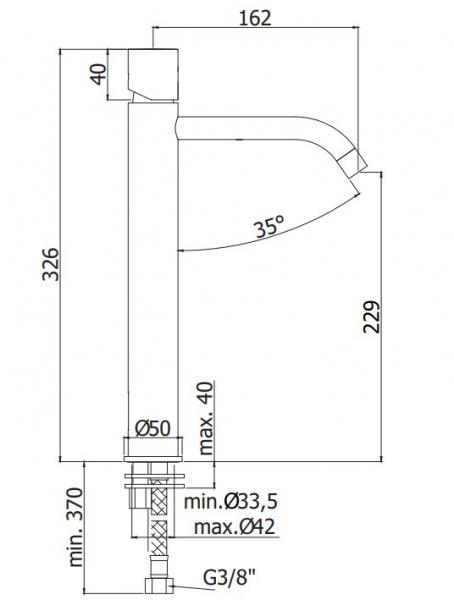 Lavabo Mira 070 håndvaskarmatur høj model - Messing natur Lavabo Mira 070 håndvaskarmatur høj model - Messing natur