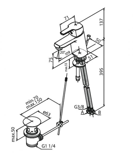 Damixa Pine m/bundventil - Krom