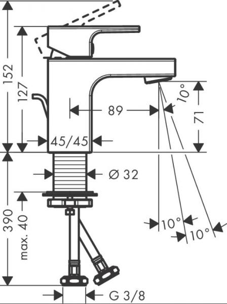 hansgrohe Vernis Shape håndvaskarmatur 70 CoolStart m/løft-op bundventil - Krom