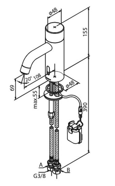 Damixa Silhouet Touchless håndvaskarmatur - Børstet messing Damixa Silhouet Touchless håndvaskarmatur - Børstet messing
