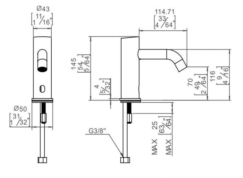 QTOO berøringsfri vandhane - Børstet rustfri stål QTOO berøringsfri vandhane - Børstet rustfri stål