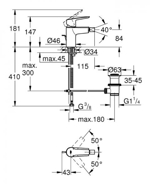 Grohe Start bidetarmatur - Krom Grohe Start bidetarmatur - Krom
