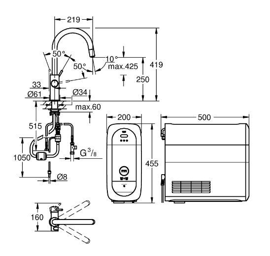 Grohe Blue Home køkkenvandhane m/udtrækstud - Startsæt Grohe Blue Home køkkenvandhane m/udtrækstud - Startsæt