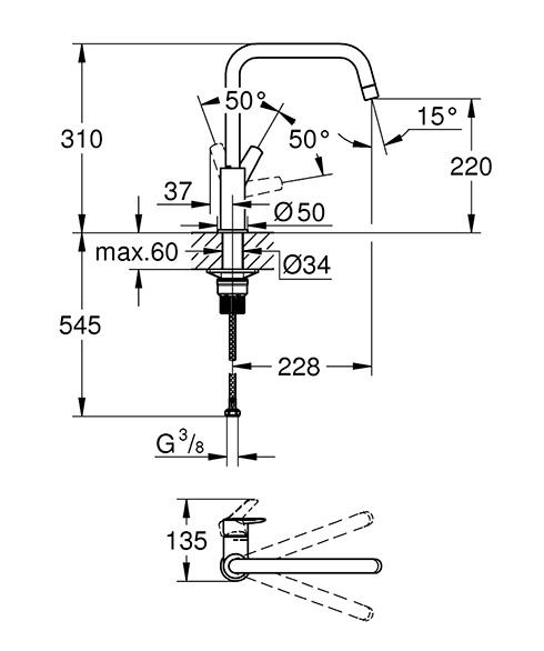 Grohe Start køkkenarmatur m/svingtud - Mat sort Grohe Start køkkenarmatur m/svingtud - Mat sort