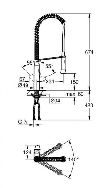 Grohe K7 etgrebs køkkenarmatur m/udtræk Grohe K7 etgrebs køkkenarmatur m/udtræk