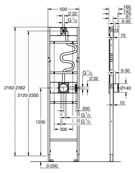 Grohe Rapido Shower Frame til skjult bruseinstallation - Mono