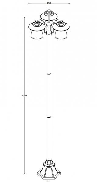 Lutec Tradition Cate udendørs standerlampe m/3 pærer - Mat rust