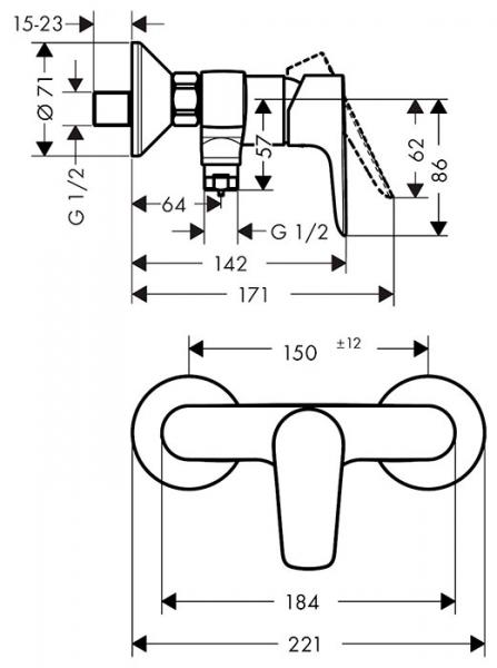 hansgrohe Talis E brusearmatur - Krom