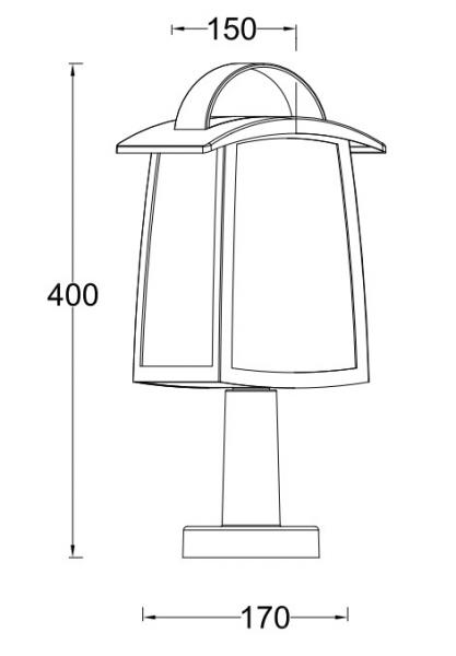 Lutec Tradition Kelsey udendørslanterne - Mat sort