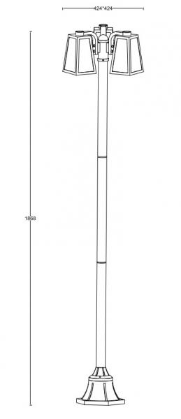 Lutec Tradition Fia udendørs standerlampe t/3 pærer - Mat sort