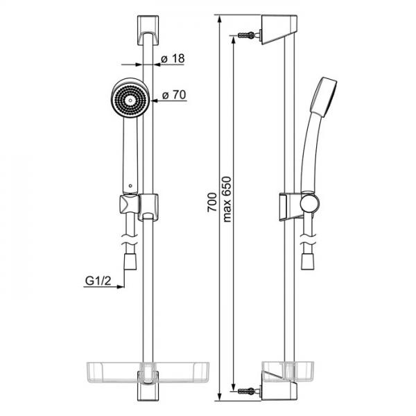 Oras Apollo 520 brusersæt - Hvid