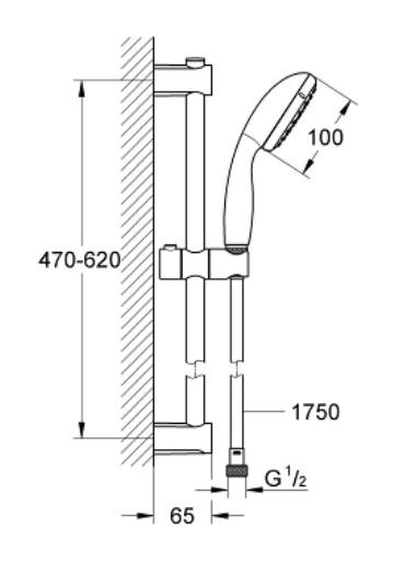 Grohe Vitalio Start 100 II Brusesæt - Krom Grohe Vitalio Start 100 II Brusesæt - Krom