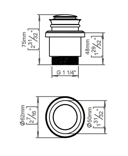 QTOO Integral bundventil m/push-open - Børstet stål QTOO Integral bundventil m/push-open - Børstet stål
