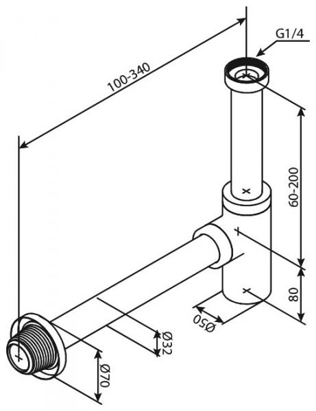 Damixa vandlås håndvask 1 1/4 - Børstet grafitgrå Damixa vandlås håndvask 1 1/4 - Børstet grafitgrå