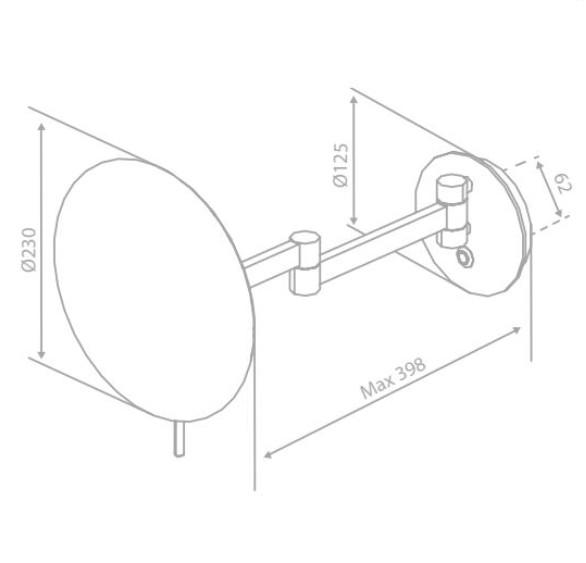 Damixa Zen make-up spejl m/lys og 5x forstørrelse - Steel Damixa Zen make-up spejl m/lys og 5x forstørrelse - Steel