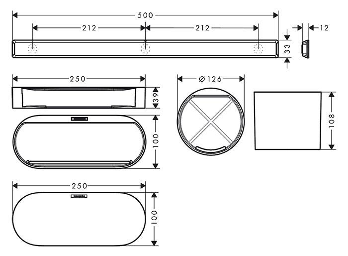 Hansgrohe WallStoris sæt til badeværelse - Mat sort Hansgrohe WallStoris sæt til badeværelse - Mat sort