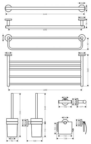 hansgrohe Logis Universal 5-i-1 tilbehørssæt - Krom