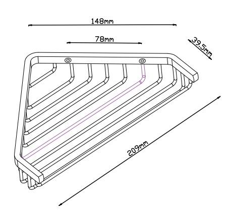 Lavabo Luna hjørnehylde til bad - Krom