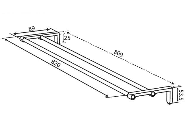 Damixa Zen dobbelt håndklædestang 800 mm - Steel Damixa Zen dobbelt håndklædestang 800 mm - Steel