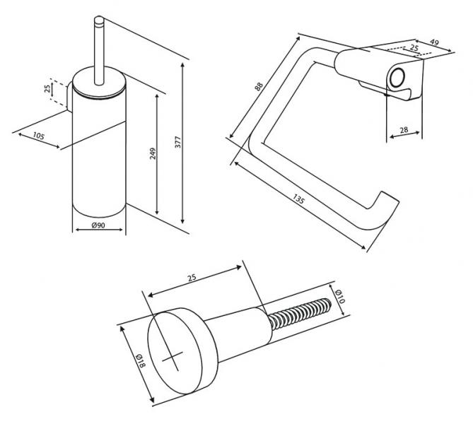 Damixa Zen tilbehørspakke til badeværelset - Steel Damixa Zen tilbehørspakke til badeværelset - Steel