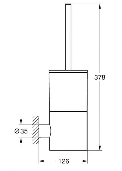 Grohe Atrio toiletbørste inkl. vægholder - Børstet Hard Graphite Grohe Atrio toiletbørste inkl. vægholder - Børstet Hard Graphite