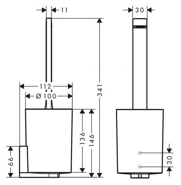 Hansgrohe WallStoris toiletbørste t/væg - Mat sort Hansgrohe WallStoris toiletbørste t/væg - Mat sort