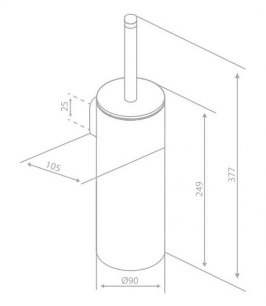 Damixa Zen toiletbørste t/gulv eller væg - Steel Damixa Zen toiletbørste t/gulv eller væg - Steel