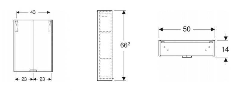 Ifø Option spejlskab BAS 50 - Hvid mat