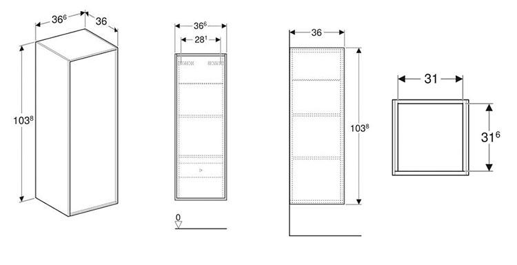 Ifö Sense Art halvhøjskab m/låge - Midnatsblå Ifö Sense Art halvhøjskab m/låge - Midnatsblå