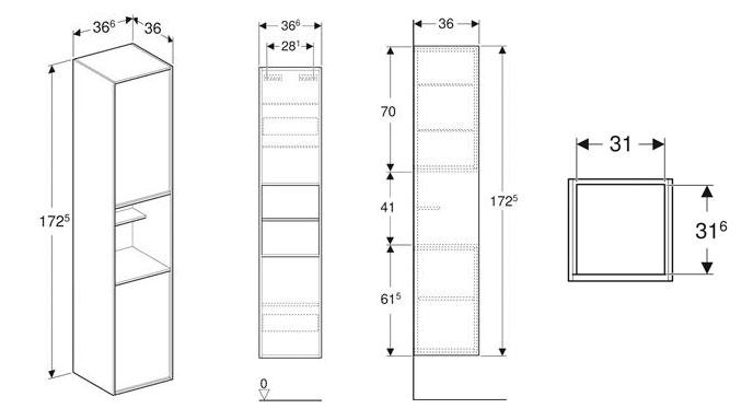 Ifö Sense Art højskab m/2 låger og åben hylde - Eg Ifö Sense Art højskab m/2 låger og åben hylde - Eg
