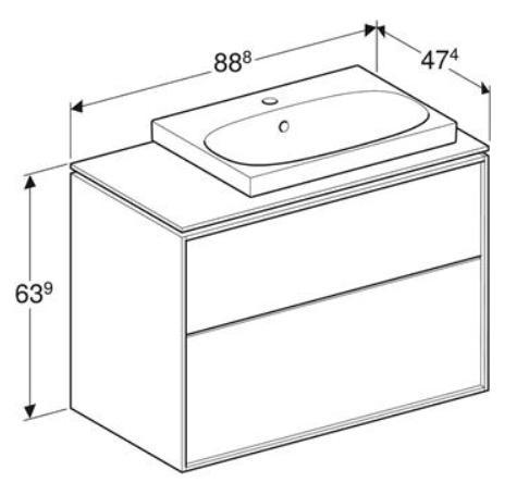 Ifö Sense Art 90 møbelsæt m/2 skuffer og bowlevask til højre - Mat hvid Ifö Sense Art 90 møbelsæt m/2 skuffer og bowlevask til højre - Mat hvid
