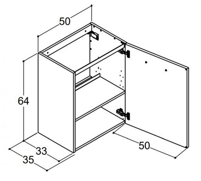 Dansani Mido+ 51 mini møbelpakke - Mat hvid højrehængslet Dansani Mido+ 51 mini møbelpakke - Mat hvid højrehængslet