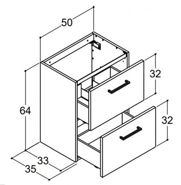 Dansani Mido+ 51 MINI møbelpakke m/Amber vask og skuffer - Mat hvid Dansani Mido+ 51 MINI møbelpakke m/Amber vask og skuffer - Mat hvid