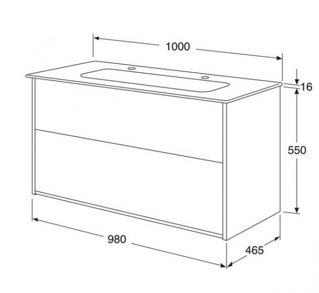 Gustavsberg Artic 100 møbelsæt m/dobbeltvask - Fersken