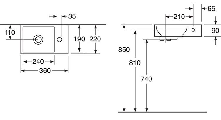 Gustavsberg Artic Small 33 møbelsæt - vask til venstre - Sort ask/hvid Gustavsberg Artic Small 33 møbelsæt - vask til venstre - Sort ask/hvid